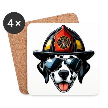 Fire Brigade Dalmatians - Coasters (set of 4) - white - Front