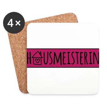 Hausmeisterin - Untersetzer (4er-Set) - Weiß - Vorne