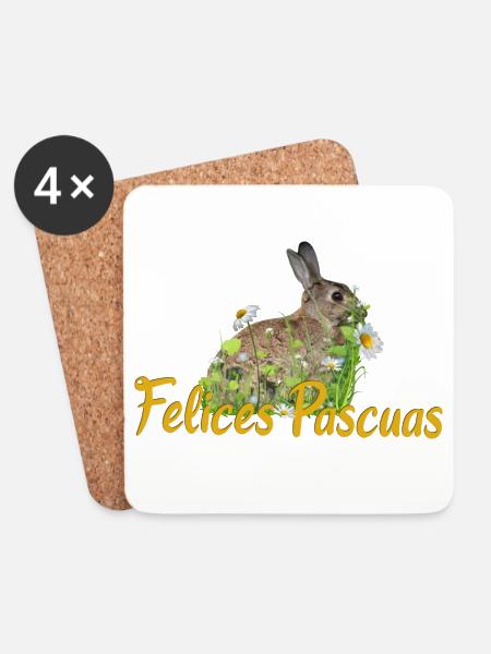 felices pascuas Frohe Ostern - Untersetzer (4er-Set) - Weiß