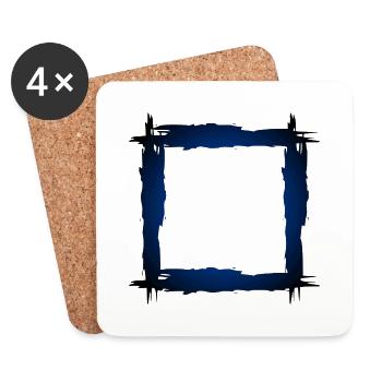 Quadrat Rahmen - Untersetzer (4er-Set) - Weiß - Vorne