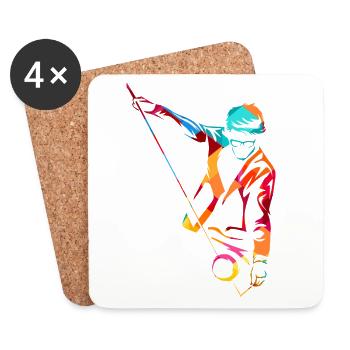 Geschickter Diabolo Zirkusspieler - Untersetzer (4er-Set) - Weiß - Vorne