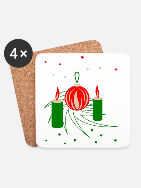 Advent - Untersetzer (4er-Set) - Weiß