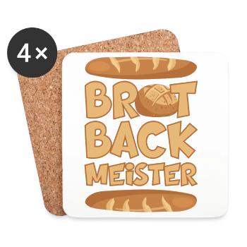 BROT BACKMEISTER BROT BACKEN - Untersetzer (4er-Set) - Weiß - Vorne