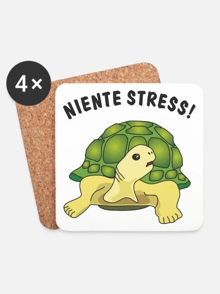 niente stress - Untersetzer (4er-Set) - Weiß