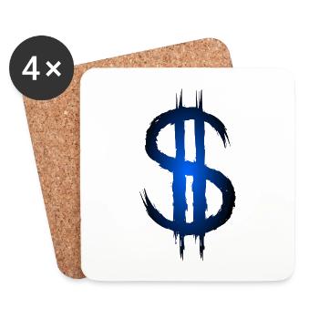 Dollarzeichen Dollar Geld Symbol - Untersetzer (4er-Set) - Weiß - Vorne
