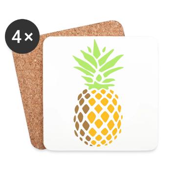 Ananas - Untersetzer (4er-Set) - Weiß - Vorne