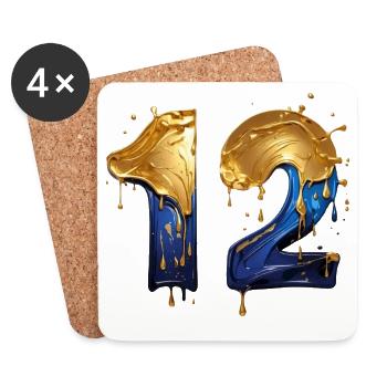NON. 12 NUMÉRO 12 COOL 12E ANNIVERSAIRE - Dessous de verre (lot de 4) - blanc - Devant