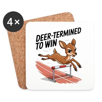 Deer-Termined To Win - Coasters (set of 4) - white - Front