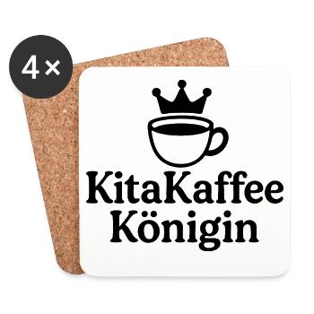 Kita Kaffee Königin - Untersetzer (4er-Set) - Weiß - Vorne