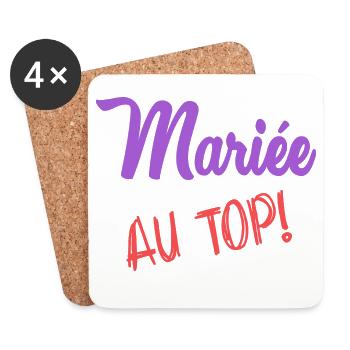 HOCHZEIT - Untersetzer (4er-Set) - Weiß - Vorne