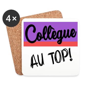 COLLEAGUE. START. EMPLOYMENT. HUMOR. MANAGER. CHIEF - Coasters (set of 4) - white - Front