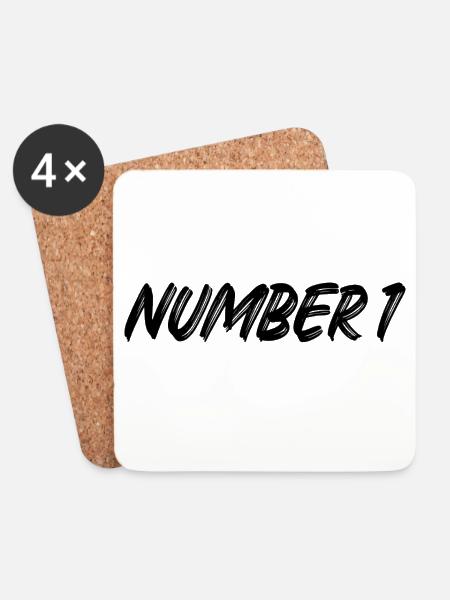 Number 1 - eins - erster - erste - 1 - Nummer 1 - Untersetzer (4er-Set) - Weiß