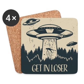 Außerirdischer Ufo Lustig Weltraum Geschenk - Untersetzer (4er-Set) - Weiß - Vorne