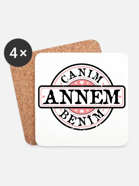 Mutter Anne Canim annem benim/ türkisch - Untersetzer (4er-Set) - Weiß