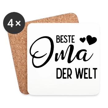 Beste Oma der Welt - Untersetzer (4er-Set) - Weiß - Vorne