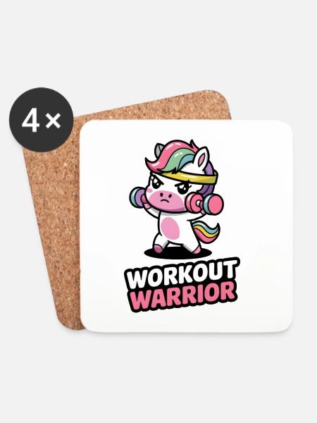 Workout Krieger - Untersetzer (4er-Set) - Weiß