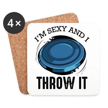 Discgolf Spruch Lustig Wortspiel Frisbee Geschenk - Untersetzer (4er-Set) - Weiß - Vorne