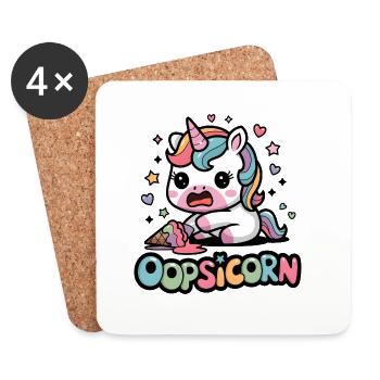 Oopsicorn - Dessous de verre (lot de 4) - blanc - Devant