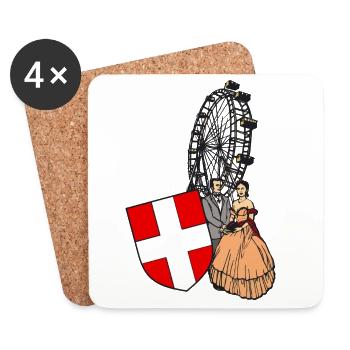 Vienna Panorama - Coasters (set of 4) - white - Front