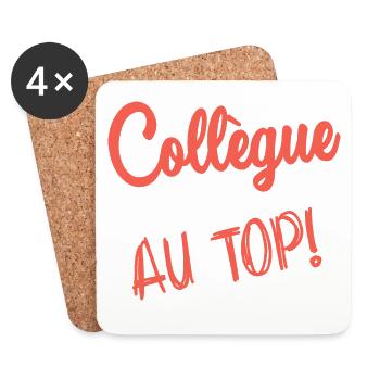 COLLEGUE. DEPART. EMPLOI. HUMOUR. MANAGER. CHEF - Dessous de verre (lot de 4) - blanc - Devant