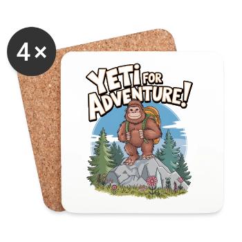 Yeti für Abenteuer - Untersetzer (4er-Set) - Weiß - Vorne