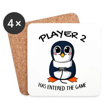Second baby player 2 baby penguin pregnant - Coasters (set of 4) - white - Front