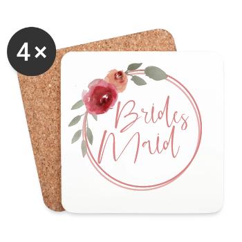 Bridesmaid - Brautjungfer - Untersetzer (4er-Set) - Weiß - Vorne