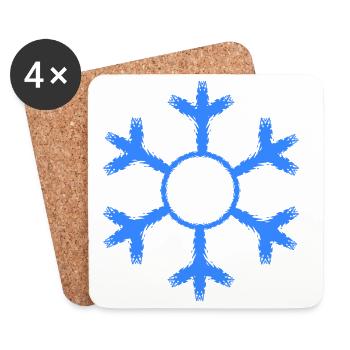 Schneeflocke Winter Kalt Kälte - Untersetzer (4er-Set) - Weiß - Vorne