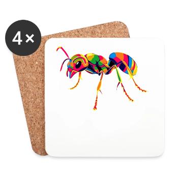 Ant Forest Ant Fire Ant Insect Cute Ants - Coasters (set of 4) - white - Front