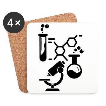 Neurons Chemistry Science Periodic Table Laboratory - Coasters (set of 4) - white - Front