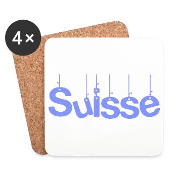 SCHWEIZ. HUMOR. LAND. FLAGGE. GENF. LAUSANNE - Untersetzer (4er-Set) - Weiß - Vorne