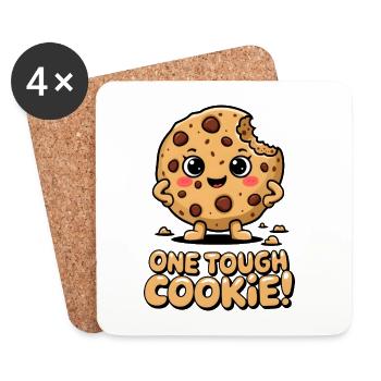 Un biscuit coriace ! - Dessous de verre (lot de 4) - blanc - Devant