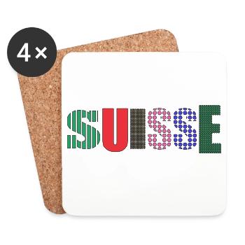 SUISSE. PAYS - Dessous de verre (lot de 4) - blanc - Devant