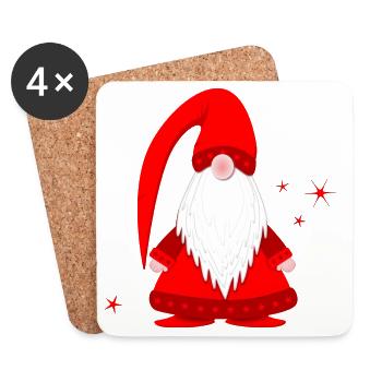 Wichtel wichteln Wichtelgeschenk Weihnachten Zwerg - Untersetzer (4er-Set) - Weiß - Vorne
