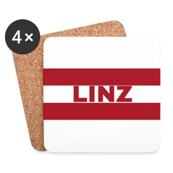 La ville de Linz sous pavillon autrichien - Dessous de verre (lot de 4) - blanc - Devant