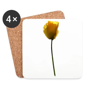 gelbe Mohnblume Mohn - Untersetzer (4er-Set) - Weiß - Vorne