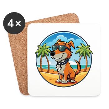 Polnische Jagdhund Hund Rasse Cartoon Sonnenbrille - Untersetzer (4er-Set) - Weiß - Vorne