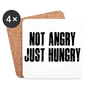 Not angry, just hungry - I'm not upset, just - Coasters (set of 4) - white - Front