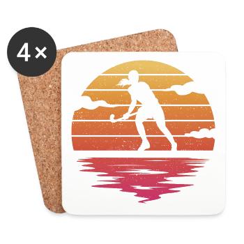 Feldhockey Spieler Frauen Hockey - Untersetzer (4er-Set) - Weiß - Vorne