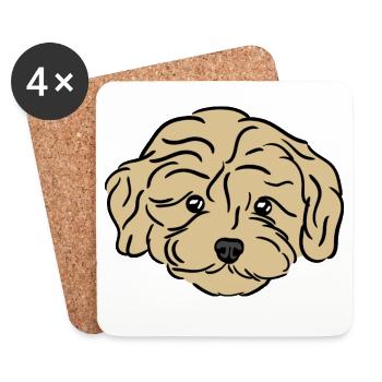 Doodle Puppy - Untersetzer (4er-Set) - Weiß - Vorne
