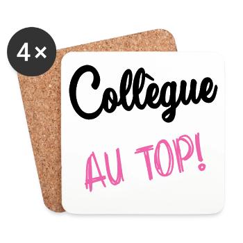 COLLEGUE. HUMOUR. RETRAITE. RETRAITE. RETRAITEE - Dessous de verre (lot de 4) - blanc - Devant
