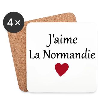 J'aime la Normandie - Dessous de verre (lot de 4) - blanc - Devant