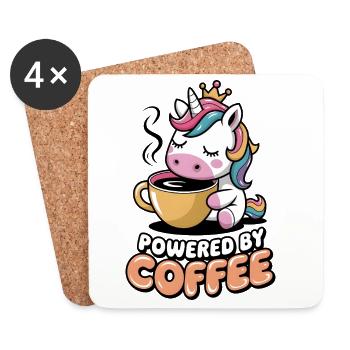 Propulsé par le café - Dessous de verre (lot de 4) - blanc - Devant