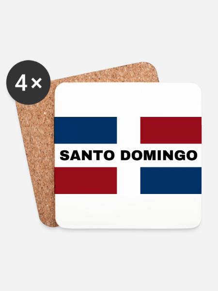 Santo Domingo Stadt in Dominikanische Republik Flagge - Untersetzer (4er-Set) - Weiß