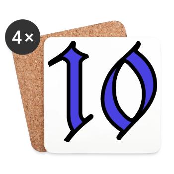 10. 10 YEARS. 10th ANNIVERSARY. 10 YEAR ANNIVERSARY. - Coasters (set of 4) - white - Front