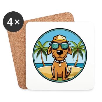 Polnische Jagdhund Hund Rasse Cartoon Sonnenbrille - Untersetzer (4er-Set) - Weiß - Vorne
