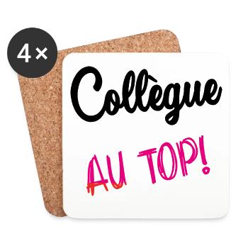 COLLEGUE. HUMOUR. RETRAITE. RETRAITE. RETRAITEE - Dessous de verre (lot de 4) - blanc - Devant