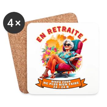 Retraitée libre et coloré - Dessous de verre (lot de 4) - blanc - Devant