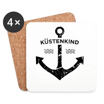 Küstenkind Heimat Ostsee Nordsee Geschenkidee - Untersetzer (4er-Set) - Weiß - Vorne