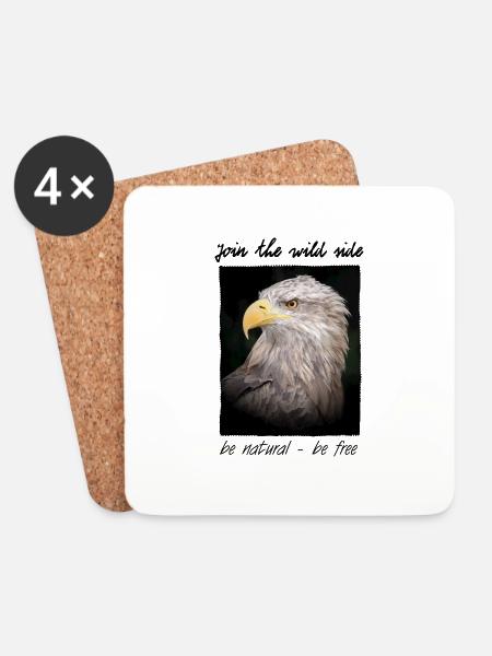 Steinadler - Join the wild side - Fotoprint - Untersetzer (4er-Set) - Weiß